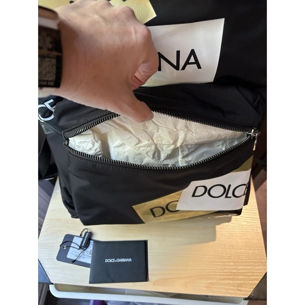 NEW Auth Dolce & Gabbana Unisex Men’s Womens Logo Tape LUXURY Backpack COA $1460